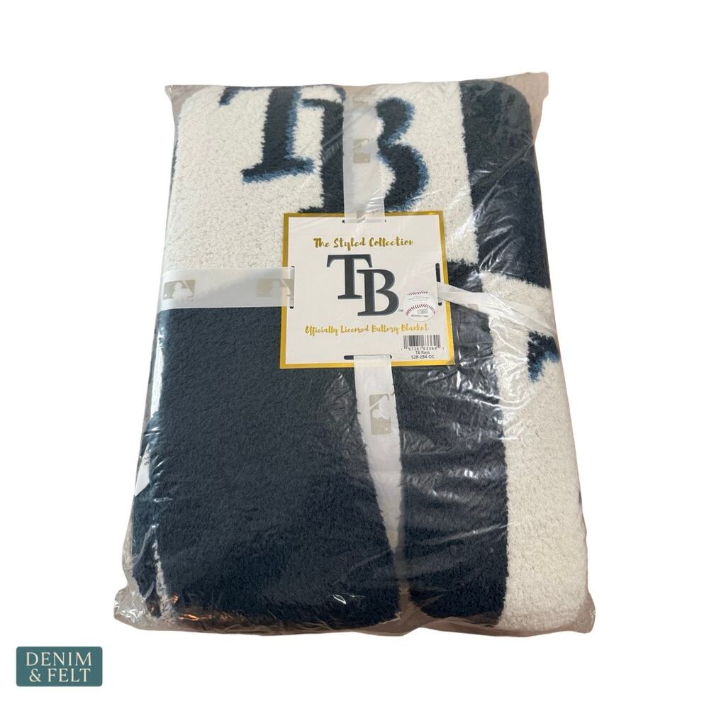NEW The Styled Collection Tampa Bay Rays MLB Buttery Ombre Check Throw Blanket - Picture 3 of 4